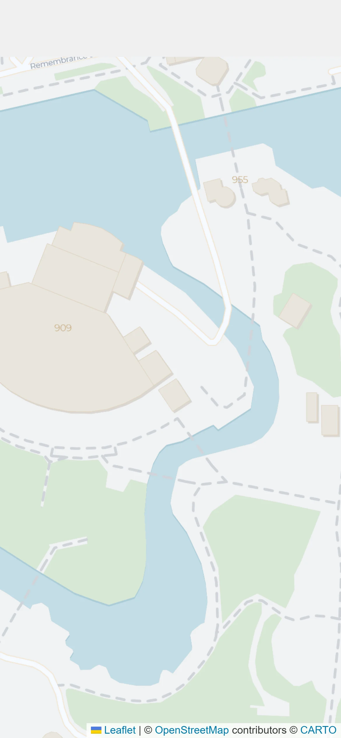 An empty map of the demo event's site, before any places are added.